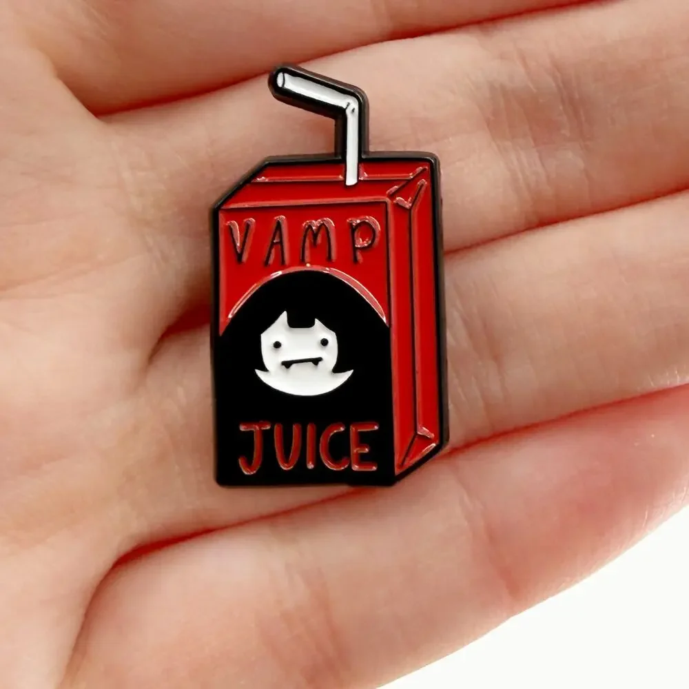 Vamp Juice Box Enamel Pin, Fun Vampire-Themed Collectible Pin, Adventure Time